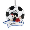 image of Soccer Boy with Banner - Brown Hair ornament