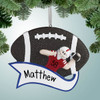 Christmas Ornament of Football with Red Jersey and Banner
