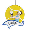 image of Tennis Female with Large Banner - Brown ornament