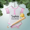 Christmas Ornament of Baby Girl in Softball Onesie 1st Christmas Ornament of Baby Girl in Softball Onesie 1st
