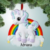 image of Baby Unicorn with Rainbow ornament