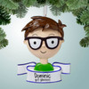 Christmas Ornament of Boy with Glasses Banner Christmas Ornament of Boy with Glasses Banner