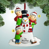 Christmas Ornament of Family with Finished Snowman - 3