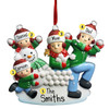 image of Snowfight Family with Snowman - 4 ornament