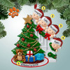 image of Peeking Around Tree Family - 4 ornament