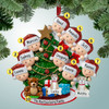 image of Peeking Around Tree Family - 9 ornament