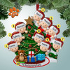 Christmas Ornament of Peeking Around Tree Family - 9