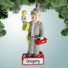 Christmas Ornament of Electrician with Red Toolbox
