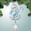image of Baby Boy with Candy Cane and Flake ornament
