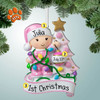 Christmas Ornament of Baby Girl Decorating Tree 1st Christmas Ornament of Baby Girl Decorating Tree 1st