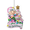Personalized Baby Girl Decorating Tree 1st Christmas Ornament