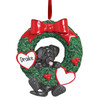 image of Black Lab Hanging from Wreath ornament