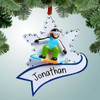 Christmas Ornament of Snowboarder with Large Flake Christmas Ornament of Snowboarder with Large Flake