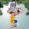 Christmas Ornament of Las Vegas Couple with Banner Christmas Ornament of Las Vegas Couple with Banner