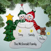image of Snowman Family with Tan Dog - 2 ornament