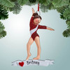 Christmas Ornament of Gymnast with Heart Banner Christmas Ornament of Gymnast with Heart Banner