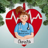 Christmas Ornament of Heart Rate Nurse - Brown Hair Christmas Ornament of Heart Rate Nurse - Brown Hair