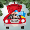 Christmas Ornament of Mechanic Under Car Hood Christmas Ornament of Mechanic Under Car Hood