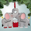 Christmas Ornament of Elephant Couple Holding Trunks