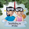 Christmas Ornament of Snorkel Couple Christmas Ornament of Snorkel Couple