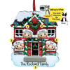 Personalized Brick House Family - 4 Christmas Ornament