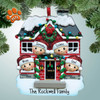 Personalized Brick House Family - 4 Christmas Ornament