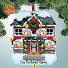 Personalized Brick House Family - 4 Christmas Ornament