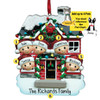 Personalized Brick House Family - 5 Christmas Ornament