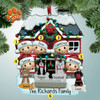 Personalized Brick House Family - 5 Christmas Ornament