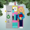 Christmas Ornament of Open School Locker Girl - Blonde Hair