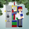 Christmas Ornament of Open School Locker Boy Christmas Ornament of Open School Locker Boy