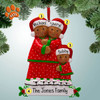 Christmas Ornament of Christmas Family in Red Pajamas African American - 3