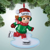 Christmas Ornament of Ice Skating Girl with Green Coat