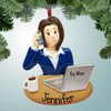 image of Busy Businesswoman with Coffee Personalized Christmas Ornament