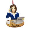 image of Busy Businesswoman with Coffee Personalized Christmas Ornament