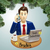 image of Busy Businessman with Coffee Personalized Christmas Ornament