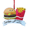 image of Burger & Fries Personalized Christmas Ornament