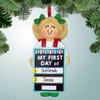 image of My 1st Day Sign - Female Blonde Hair Personalized Christmas Ornament