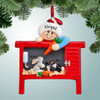 Christmas Ornament of Kid with Bunny Hutch