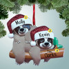 Christmas Ornament of Sloth Couple Christmas Ornament of Sloth Couple