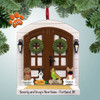 image of Brown Double Doors with Wreaths Personalized Christmas Ornament