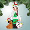 image of Girl with Dog or Puppy Personalized Christmas Ornament