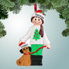 image of Girl with Dog or Puppy Personalized Christmas Ornament image of Girl with Dog or Puppy Personalized Christmas Ornament