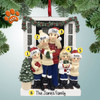Christmas Ornament of Family at Front Door with Garland - 5 Christmas Ornament of Family at Front Door with Garland - 5