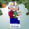 Personalized Expecting Family with Santa Hats - 3 Christmas Ornament