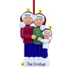 Personalized Expecting Family with Santa Hats - 3 Christmas Ornament