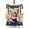 image of Family at Front Door with Garland - 5 Personalized Christmas Ornament