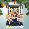 image of Family at Front Door with Garland - 6 Personalized Christmas Ornament