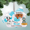 Personalized Baby Boy in Gift - Dark Skin Christmas Ornament