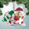 Personalized Baby in Red Gift Christmas Ornament